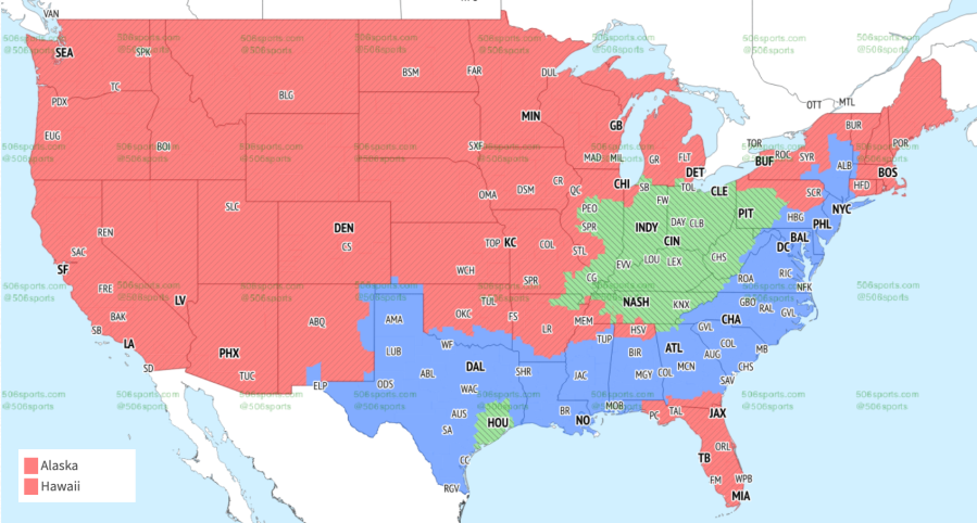 Week 7 NFL coverage map